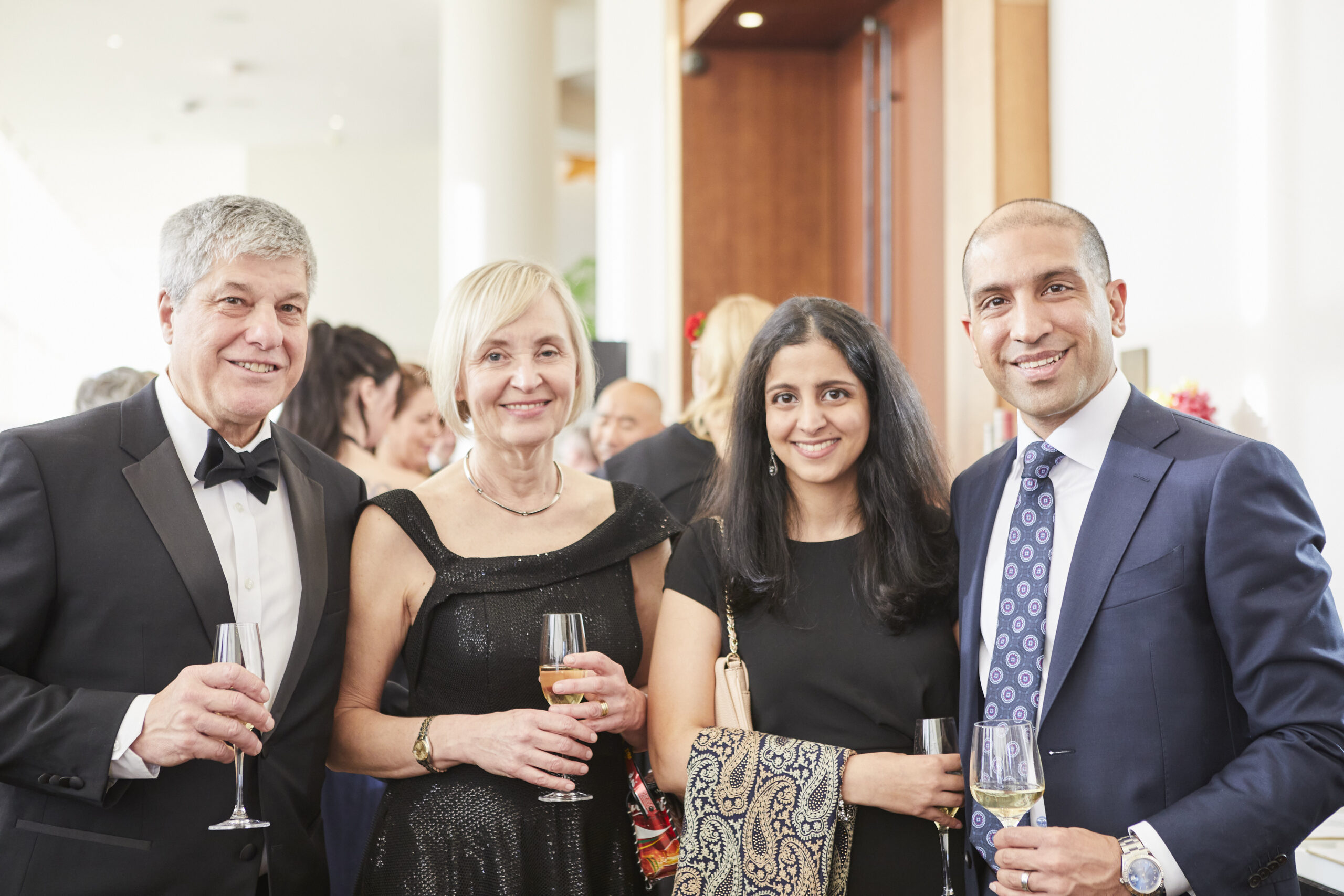 Heather Gilmour and three Decant guests enjoying a glass of wine at the event.